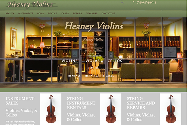 Heaney Violins Responsive Website