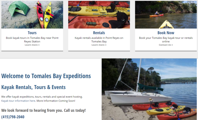 Tomales Bay Expeditions KO Websites