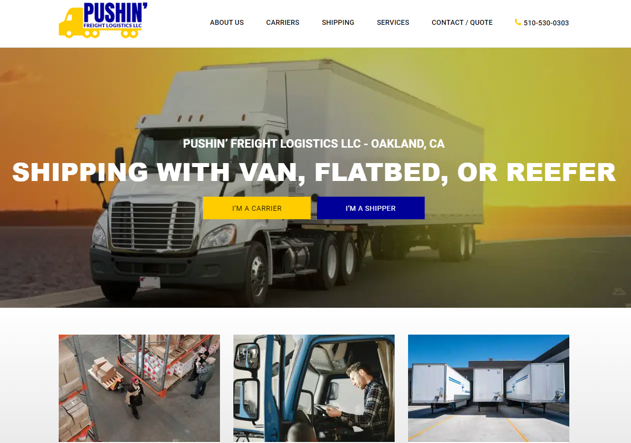 Bay Area Website Design pushin freight