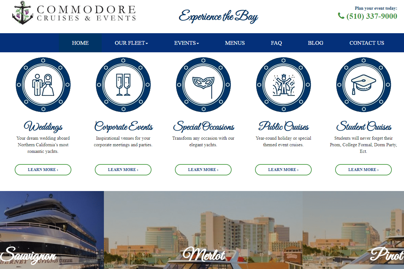 commodore Bay Area website design